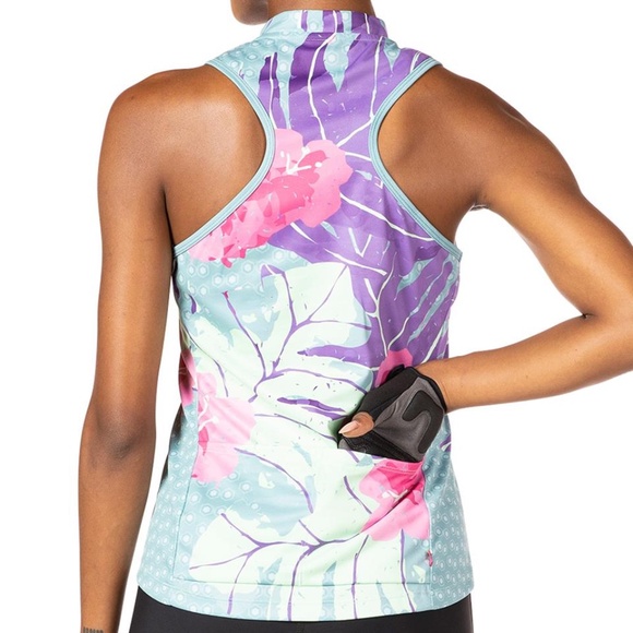 Terry Sun Goddess Racerback Cycling Jersey sz Medium in Rainforest - Picture 2 of 6